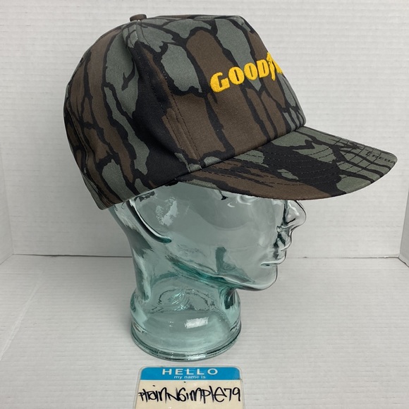 Vintage Good Year Trebark Camo Trucker Snapback Hat - Picture 2 of 7